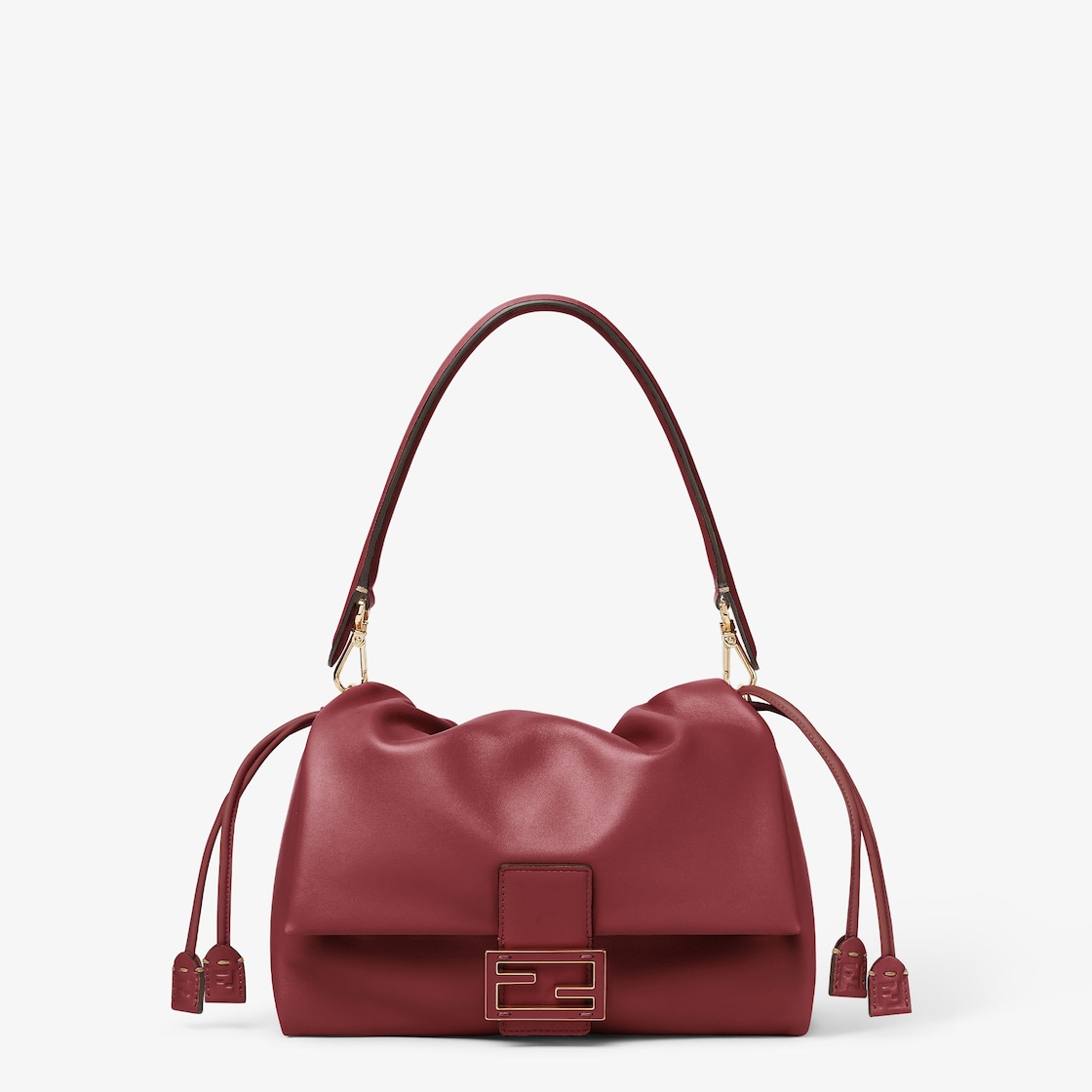 FENDI Mamma Baguette Medium Burgundy nappa leather bag - Image 1